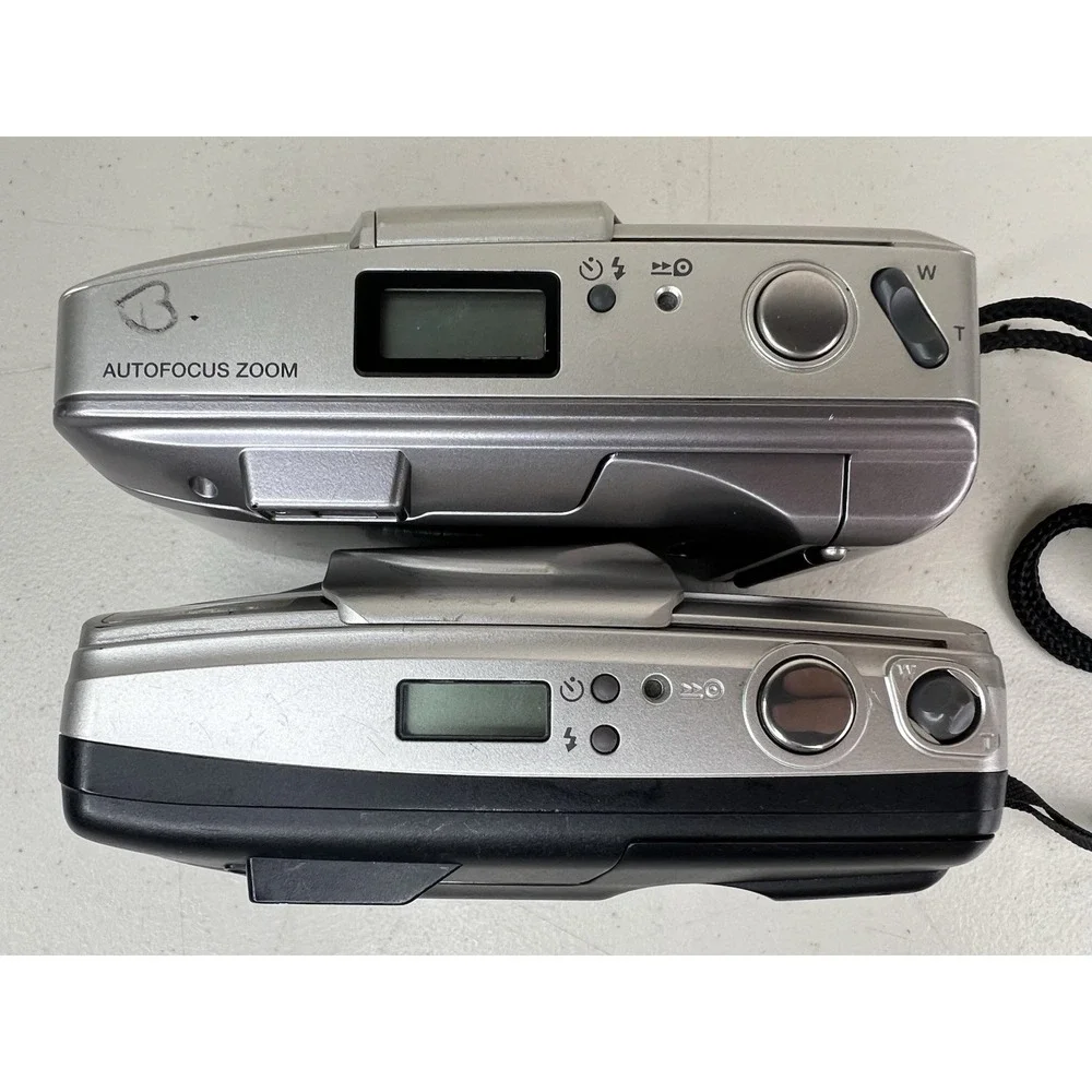 Lot Of 2 Olympus 35mm Film Cameras Infinity Zoom  80 Infinity 76 PARTS NOT WORK